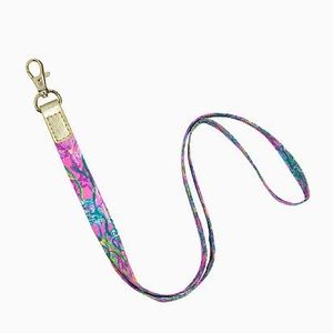 Lilly Pulitzer Bonaire Pink Party All The Tide lanyard keychain